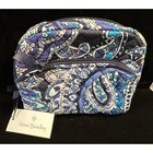 Vera Bradley Iconic Cosmetic Bag Deep Night Paisley Blue Quilted 22518-p57