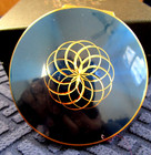 Stratton Blue   Gold Mirror Round Compact Powder Vtg Stamped Euc England 2 3 4 