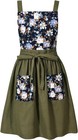 Vintage Pinafore Apron Dress For Women With Pockets Cute Floral Chef Aprons F   