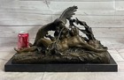 Nude Woman With Baby  Eagle Bird Bronze Sculpture Statue Decor Signed Truffot