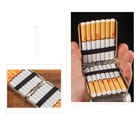 Black Retro Cigarette Case 3 Sides Opening Metal Box For 14 Cigarettes New