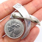 925 Sterling Silver Vintage Mexico Cross Design Pin Brooch