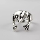 Cute Silver Frog Ring  Open Ring Adjustable Size