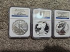      2011 American Silver Eagle 25th Ann  5-coin Set W reverse Proof Ngc Ms70 Pf70