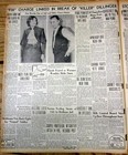 1934 Display Newspaper John Dillinger Escapes Crown Point Jail W Fake Wooden Gun
