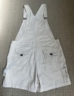 Vintage Women   s Bum Equipment 90 s Overalls Shortalls Shorts Cream Khaki Xl 12