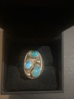 Vintage Native Navajo Sterling Silver Turquoise Ring Size  10 5
