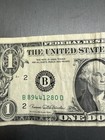 1969 D One Dollar Bill  1 Federal Reserve Note Offset Printing Error  1091