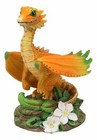Fantasy Green Thumb Fruity Vitamin Orange Dragon Statue Fairy Garden Collectible