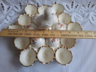 12 Egg Holder Chick With Flowers On Eggs Ceramic Gold Trim Easter Spring Vintage