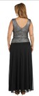 Richards Women s Glitter Knit Chiffon Evening Gown Black 12p Mother Of The Bride