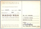 Zululand Natal South Africa Radio Rsa Qsl Card White Rhino 1975 Postcard