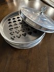 Set Of 2 Aluminum Communion Cup Trays W  Cross Lid  Silver Finish Church Service