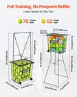 Vevor Tennis Ball Hopper Holds 75 Tennis Balls Basket Pickleball Cart With Wheel
