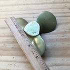 Vintage Rare Solid Brass Three-bladed Propeller Candle Holder Paperweight 4 75 d