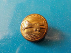 Rare  8  Stars Brass Propeller Plane Flying Over Water Metal Shank Button 1930 s