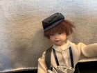 Vintage Artisan Miniature Newpaper Boy Dollhouse Doll In Great Costume Vgc