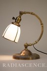 Industrial Machine Age Art Nouveau E  Miller Brass Articulating Desk Table Lamp