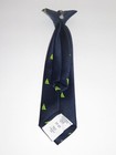 Cherokee Little Boys Navy Blue Green Sailboat Nautical Clip On Necktie Tie 2t-5t