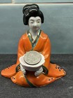 Vintage Japanese Porcelain Geisha Kimona Lady Incense Burner  Figurine 4 5    Tall