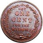  1863  Patriotic Civil War Token F-97 389a  r-2  Fort Lafayette Not One Cent 