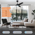 52  Smart Ceiling Fan With Led  Remote App Voice Control Black -used