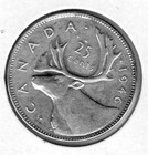 1946 Canada 25 Cents Silver Coin - Ef 