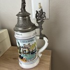 Antique German Regimental Beer Stein  lithophane Bott  Original Non Repoduction