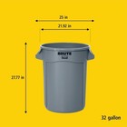 Rubbermaid Commercial 1867531 Executive Series 32 Gal Round Heavy Duty Plastic