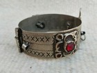 Very Rare Antique Moroccan African Kabyle Berber Color Silver Cuff Bracelet 