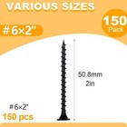  6   2in Drywall Screws  Dry Wall Screws For Drywall Wood  150pcs Coarse Thread