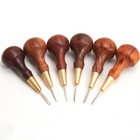 Wooden Handle Leather Craft Sewing Kit Diamond Awl Diy Tool 3 4mm 5 6mm Tools