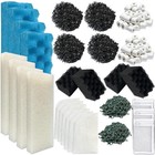 44-piece Aquarium Filter Media Kit For Canister Filters - Carbon  Sponges   Pads