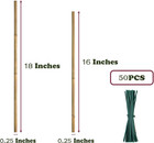 50pcs Bamboo Plant Stakes  18  Garden Support Stakes For Climbing Plants