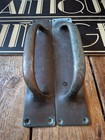 Large Pair Of Brass Antique Vintage Old Door Handles Pulls 12 Inch 