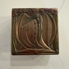 Veronese Design Art Nouveau Winged Maiden Rose Bronze Trinket Box 2010