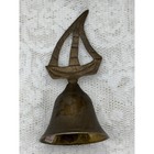 Vintage Brass Sailboat Hand Bell Nautical Maritime Decor Made In India 4 25 