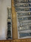 Vintage Lot Of 9   100  Stainless Steel Hong Kong Link Watchband Band Geometric