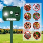 8 Pack Solar Ultrasonic Animal Repeller Outdoor Squirrel  Deer Repellent Devices