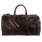 Leather Shoe Pocket Duffel Bag 21  Full Grain Travel  Gym  Sports  Overnight Bag