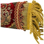 Croscill Imperial Empress Throw Pillow Red Gold Fringe Bolster Neck 18   x7   