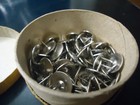 Vintage Paragon Thumb Tacks Solid  Head 1 2  In Round Cardboard Box