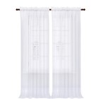 White Sheer Curtains 96 Inches Long 2 Panels Set     54  W X 96  L Window Sheer   
