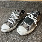 Converse All Star Low Top Womens Sz 10 Gray Double Tongue Canvas Sneaker Lace Up