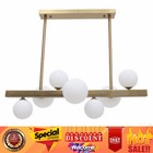 Modern 7-light Linear Bubble Chandelier Glass Ball Ceiling Pendant Lamp Fixture