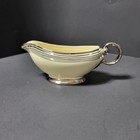 Vtg Taylor Smith Taylor Cream Gravy Boat Silver Platinum Stripes 4495 Usa