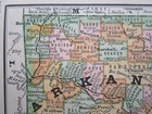 Ar Small Antique 1886 Arkansas Map Art Print Decor Genuine 19th Century