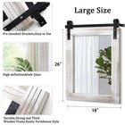 Aazzkang Wall Mirrors Rustic Barn Door Mirror Large 26 x18  With Wood Framed    