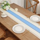 Boho Table Runner 48 Inches Long For Fall Home Decor Blue-cream 12  48 