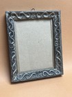 Antique Tin Embossed Photo Frame Early 1900s Wall Repouss   Silver-tone